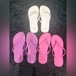 Old Navy Women's Sandals - Pink and White Set